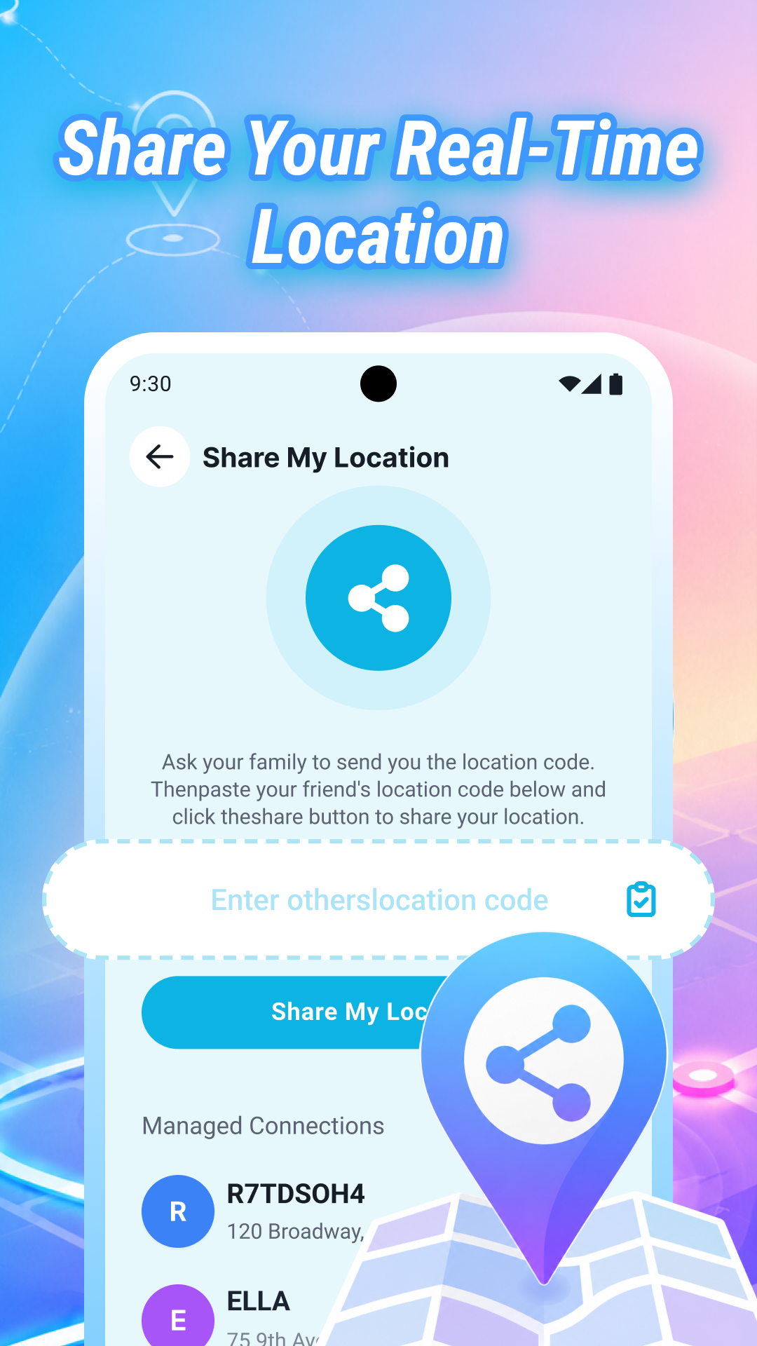 Share your real-time location