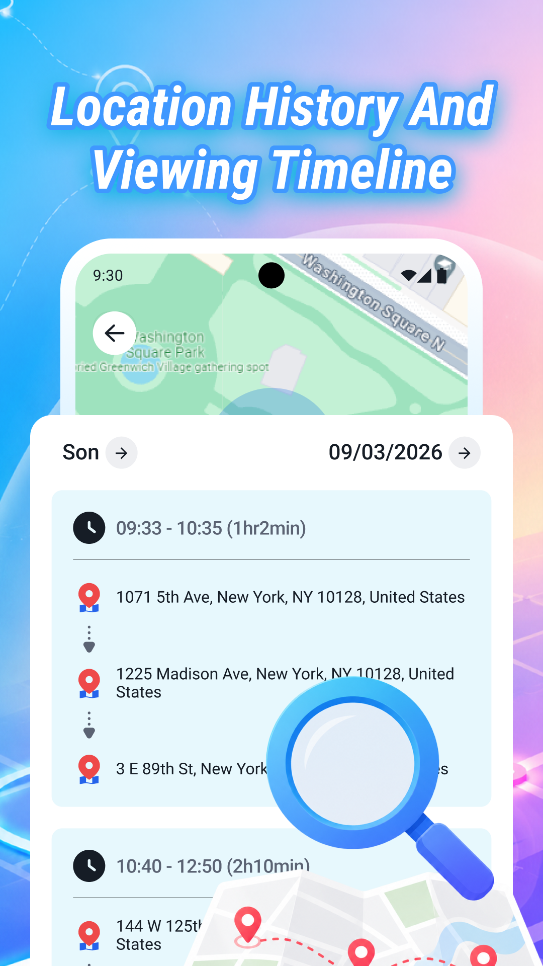 Location history timeline